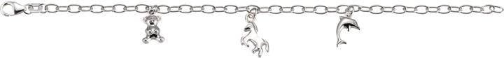 Bijou Classic Charmbracelet rhodiniert mit eingehängtem Bär, Pferd und Delfin 16 cm (16 cm, Silber)