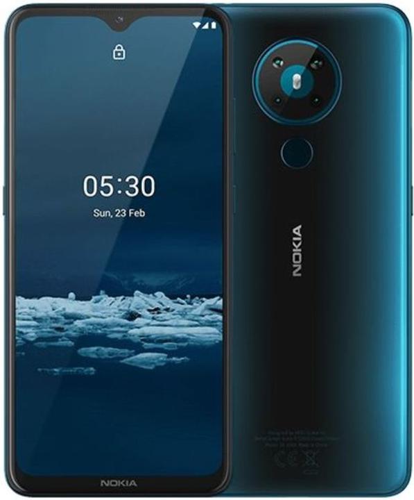 Nokia 5.3 (64 GB, Cyan, 6.55", Dual SIM, 13 Mpx, 4G)