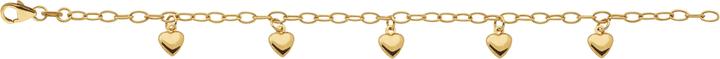 Produktbild Bijou Classic ID-Bracelet Anker weit mit 5 Herzen 16 cm (16 cm, Gold)