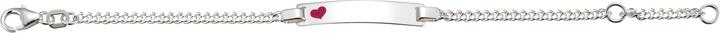 Actual product image Caroussel ID-Bracelet Panzer mit rosa Herz 14 cm (14 cm, Silver)