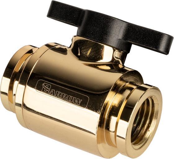 Produktbild Barrow Ball Valve (10mm) G1/4 Zoll Kugelhahn, gold - schwarz