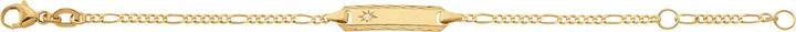 Immagine prodotto Caroussel ID-Bracelet Figaro mit Brillant 0.0075 ct wsi und diamantiertem Rand 14 cm (14 cm, Oro)