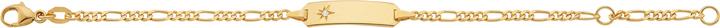 Immagine prodotto Caroussel ID-Bracelet Figaro mit Brillant 0.0075 ct wsi 14 cm (14 cm, Oro)
