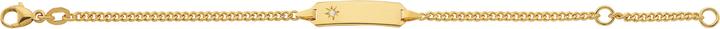 Caroussel ID-Bracelet Panzer mit Brillant 0.0075 ct wsi 14 cm (14 cm, Gold)