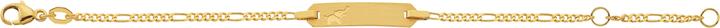 Caroussel ID-Bracelet Figaro mit Elefant 14 cm (14 cm, Gold)