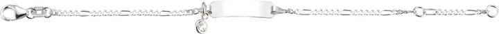 Caroussel ID-Bracelet Figaro mit eingehängtem Zirkonia 14 cm (14 cm, Silber)