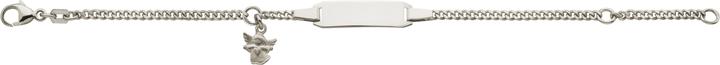 Produktbild Caroussel ID-Bracelet Silber rhod. Panzer mit eingehängtem Schutzengel 14 cm (14 cm, Silber)
