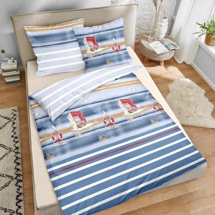 Image du produit Traumschlaf Fauteuil-cabine de plage (Set de linge de lit, 155x200 cm + 80x80 cm)