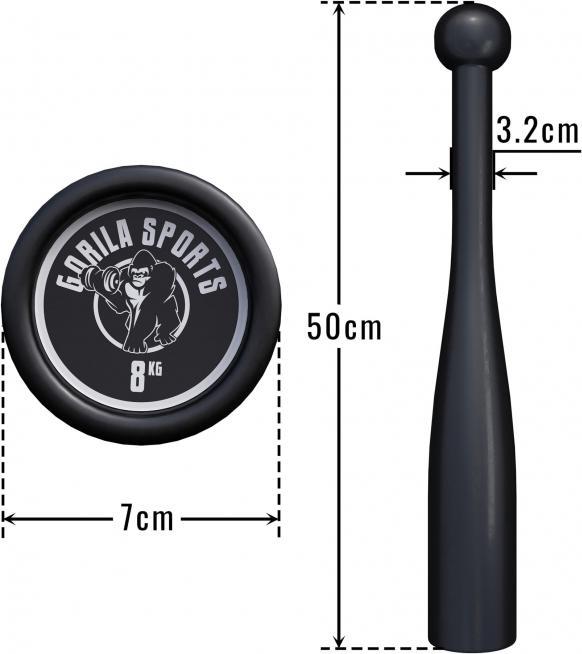 Actual product image Gorilla Sports Indian Clubbells (1 x 8 kg)