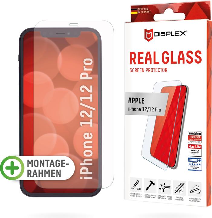 Actual product image Displex Real Glass, 2D Panzerglas (1 Piece, Realme 12 Pro+, Apple iPhone 12)