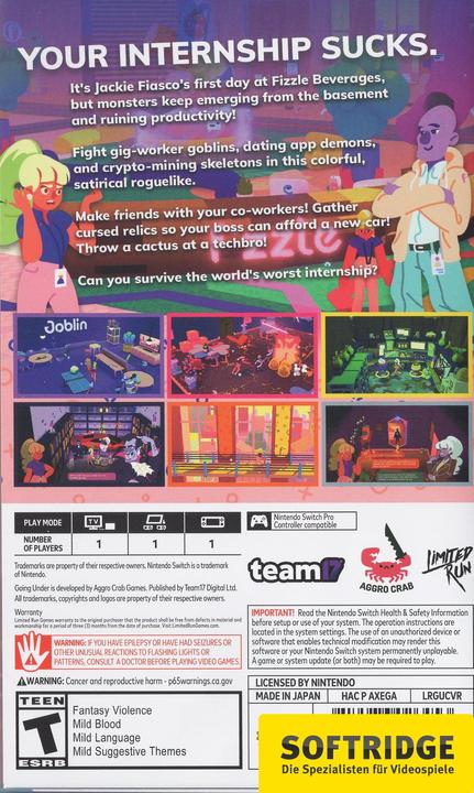 Produktbild Team17 Going Under - Internships are Heck -US- (Switch, Switch Lite, Switch OLED, EN)
