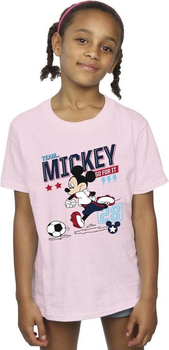 Actual product image Disney Girls Mickey Mouse Team Mickey Football Cotton T-Shirt (140, 146)
