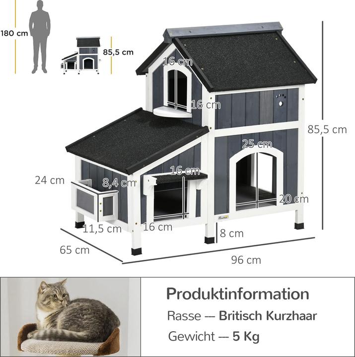 Produktbild PawHut Katzenhaus (Katze)