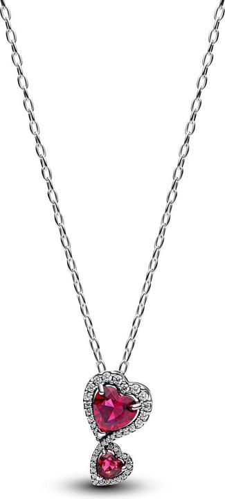 Produktbild Pandora Necklace with Pendant Red Halo Heart (Zirkonia)