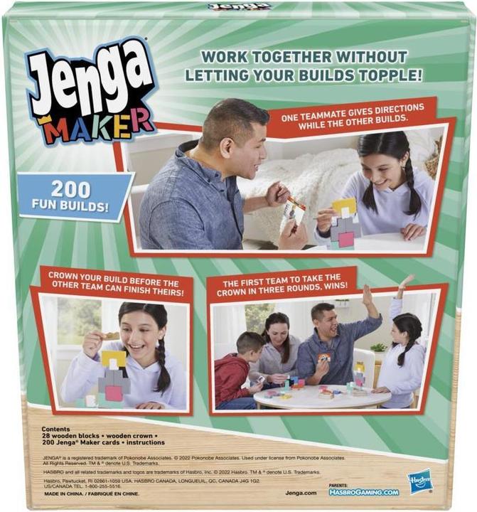Immagine prodotto Hasbro Gaming Gioco - Creatore di Jenga (F4528) (Finlandese, Svedese)