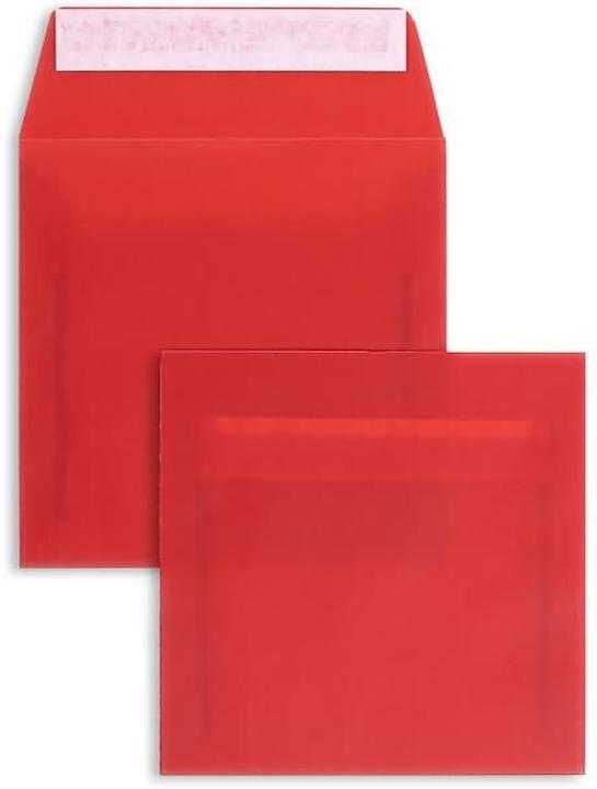 Actual product image Blanke Envelopes offset transparent 170x170mm 100g/sqm HK PU=100 pieces intense red (100 x)