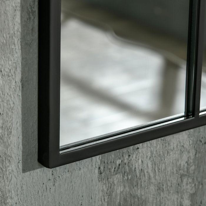 Produktbild Swisshandel24 Wandspiegel Bogenfenster-Spiegel 91 x 60 cm Wohnzimmerspiegel für Schlafzimmer, Esszimmer, Flur Schw (91 x 60 cm)