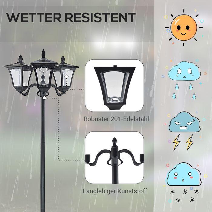 Actual product image Swisshandel24 Solar garden lantern with 3 flames lantern solar lantern path light with LED 120 lumen IP44 201 (120 lm, IP44)