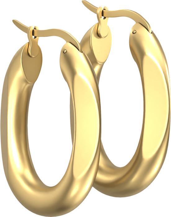 Image du produit Star Piercing Boucle d'oreille doré mat ovale bords cassés (sans laiton, Acier chirurgical 316L)