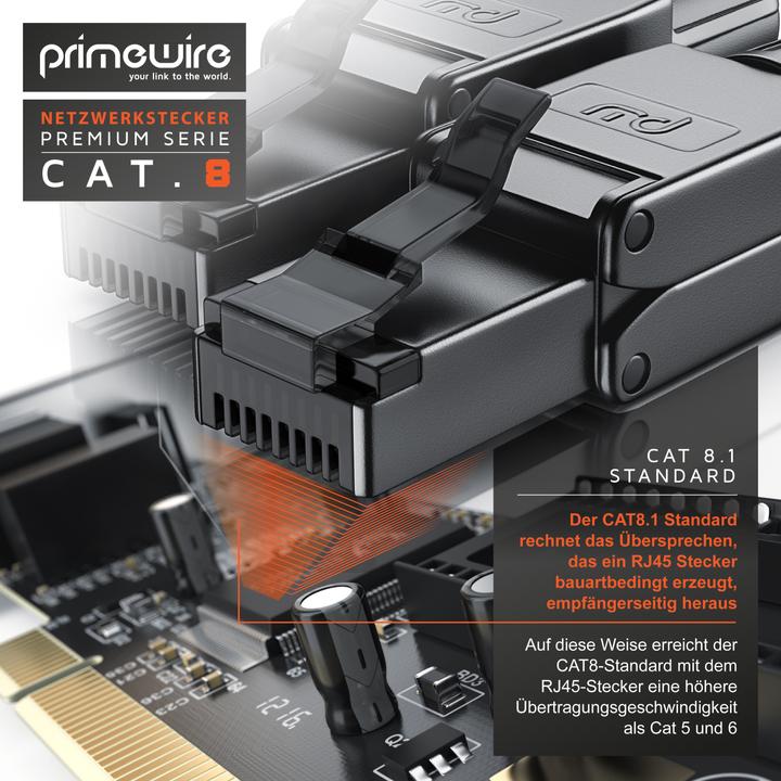 Produktbild Primewire Netzwerkstecker feldkonfektionierbar RJ45 CAT 8 - Steckverbinder CAT8 für LAN Kabel / Netzwerkkabel (0.05 m)