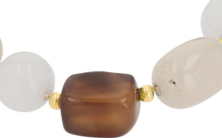 Produktbild S.Oliver Armschmuck für Damen, Edelstahl, Schmuckstein synth., Jade, Achat (21 cm, Edelstahl)