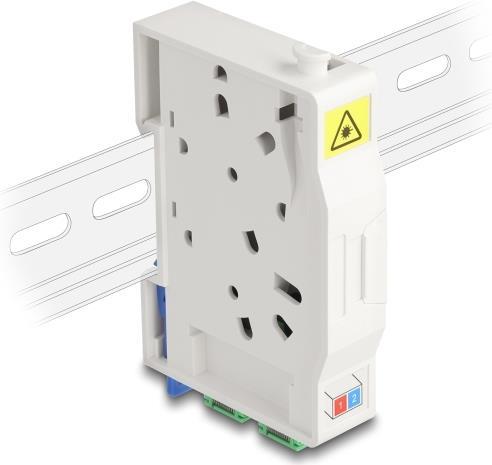 Produktbild Delock LWL Anschlussdose für Hutschiene mit Spleisshalter (Spleissbox)