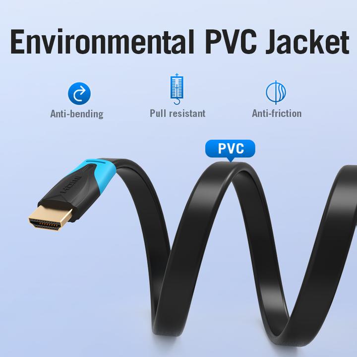 Actual product image Vention Flat HDMI Cable 5m VAA-B02-L500 (Black) (5 m, HDMI)