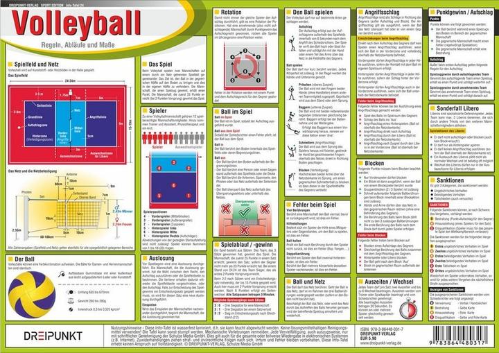 Actual product image Volleyball, information board