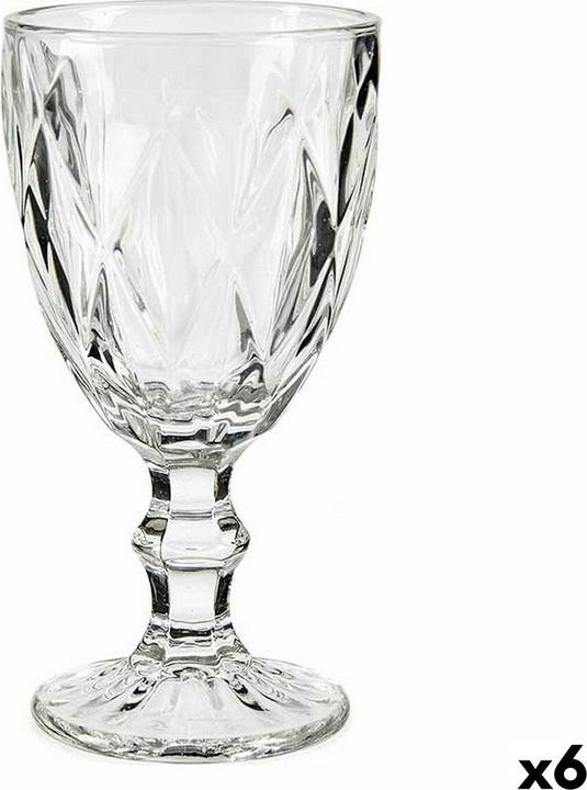 Actual product image Vivalto Wine glass diamond glass 330 ml (6 pieces) (33 cl, 6 Glasses, Wine glasses set)