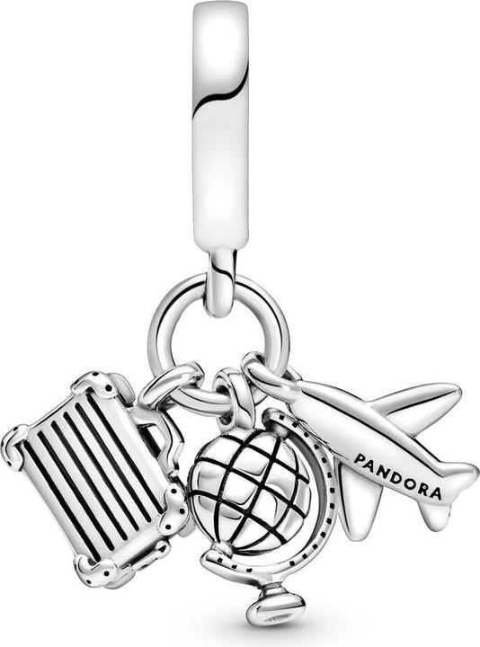 Actual product image Pandora Aeroplane, globe and suitcase (Silver 925)