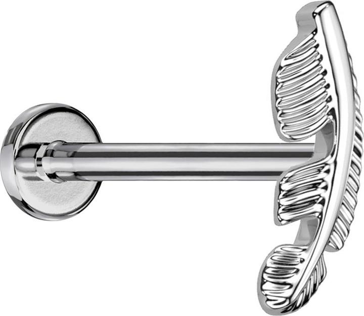 Produktbild Star Piercing Micro Labret Innengewinde silber Feder silber (ohne Messing, Titan G23)