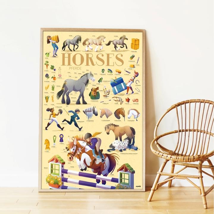 Actual product image Poppik Sticker learning poster horses