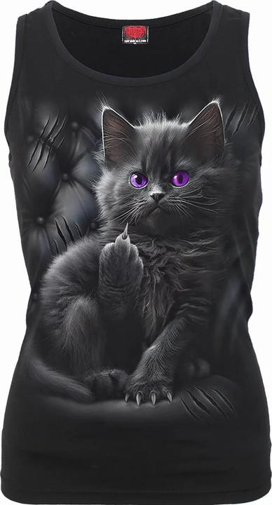Spiral Cattitude TShirt Halboffener Rücken Ärmellos