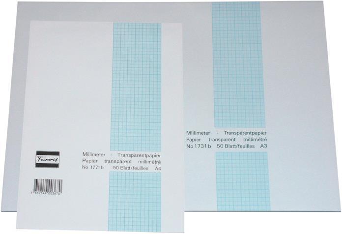 Immagine prodotto Favorit Blocco di carta grafica trasparente (21 x 29,7 cm, Quadretti)