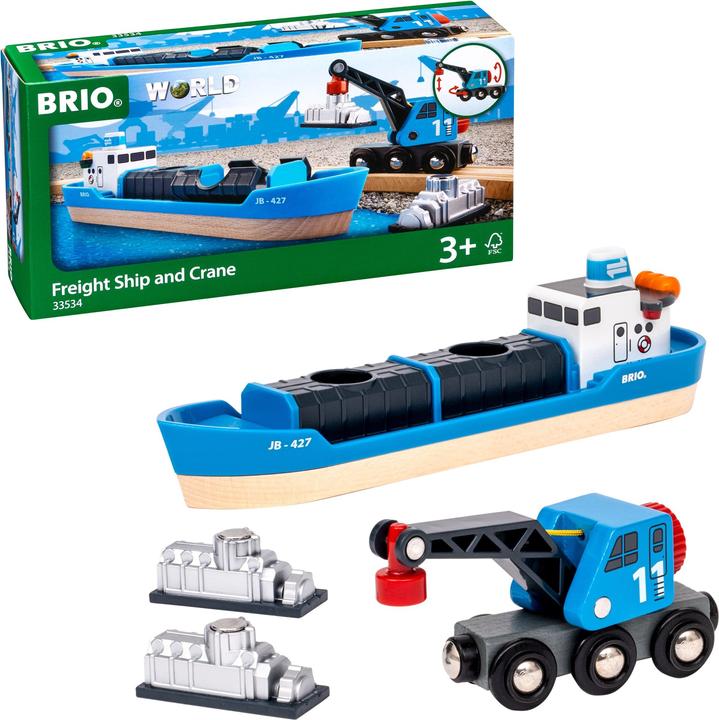 Actual product image Brio Container ship with crane truck