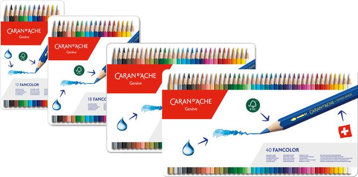 Image du produit Caran d'Ache Boîte métallique de crayons de couleur Fancolor (Multicolore, 40 x)