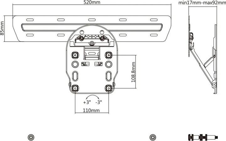Immagine prodotto Maclean MC-806 - Supporto VESA per monitor/TV, 49-65", nero, 50 kg (Muro, 65", 50 kg)