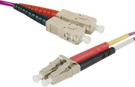 Exertis Connect Câble patch FO HD, 50/125 µm, fibre OM4, SC duplex mâle/LC duplex mâle, 50,0 m UPC coupe UPC (LSOH, 50 m)