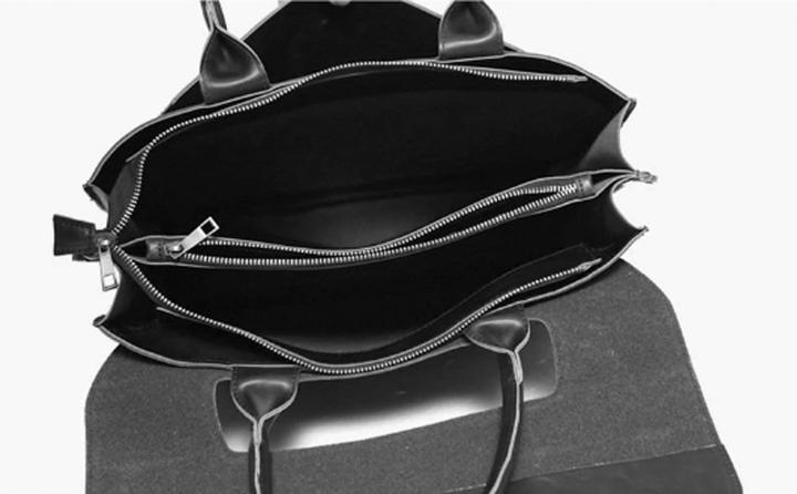 Produktbild Only-Bags.Store Vegane Leder-Laptoptasche, Schwarze Aktentasche, Schwarze Laptop-Tasche, Vegane Ledertasche, Vegane