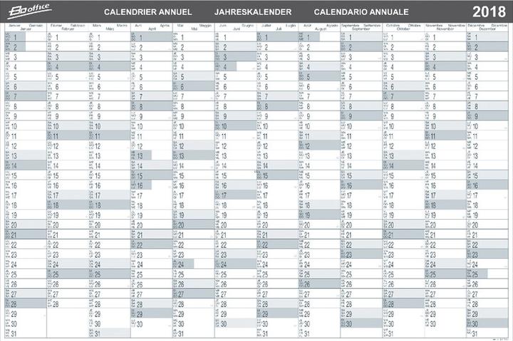 Immagine prodotto BoOffice Pianificatore annuale (90 x 60 cm, Nessuna rilegatura, Tedesco, Francese, Italiano, Inglese)