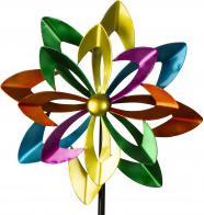 Produktbild IKO Metall-Windrad (doppelt) bunt als Gartenstecker h=