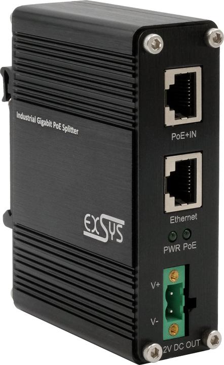 Exsys Industrial PoE+ Gigabit Splitter 20W (PoE Splitter)