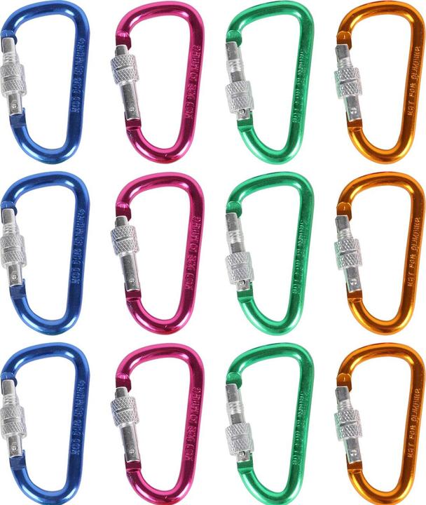 Produktbild Benson Buntes Mini-Karabiner-Set mit Schraubverschluss, 12-tlg.
