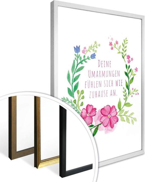 Produktbild Trenddeko Deine Umarmungen fühlen sich wie Zuhause an (30 x 40 cm)