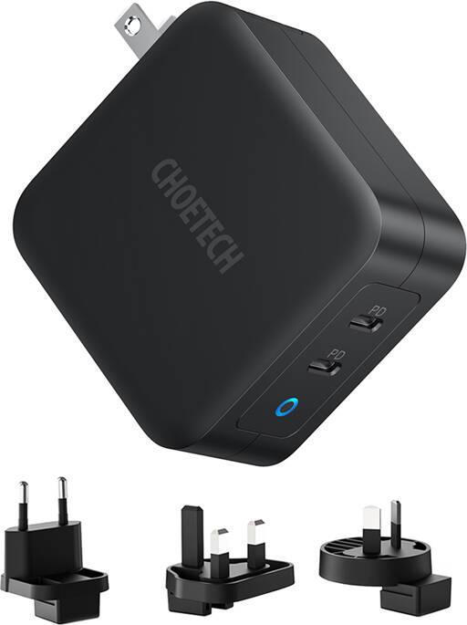 Produktbild Choetech PD6008 2xUSB-C PD 100W GaN mains charger (100 W)