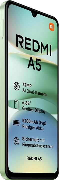 Produktbild Xiaomi Redmi A5 4G Dual Sim 4GB RAM 128GB - Lake Green (128 GB, Lake Green, 6.88", Dual SIM, 32 Mpx, 4G)
