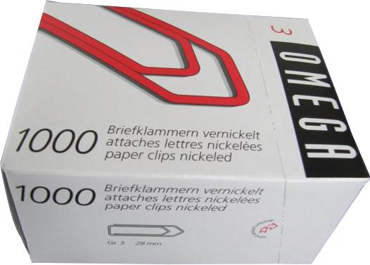 Produktbild Omega Büroklammern (1000 x)