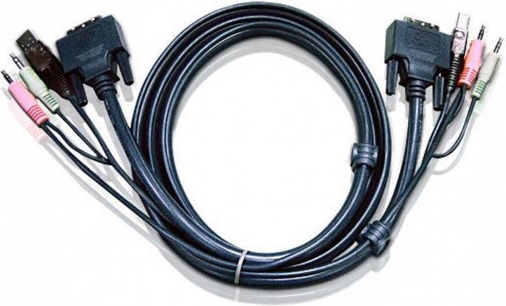Actual product image Aten 2L-7D02U KVM cable with USB and DVI-D connectors