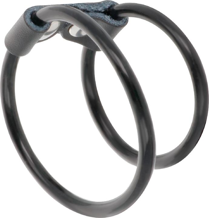 Image du produit Darkness Sensations Double anneau pénien en caoutchouc et cuir (3.60 cm)