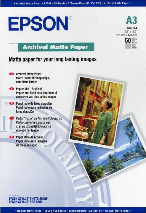 Produktbild Epson Archival Matte (189 g/m², A3, 50 x)